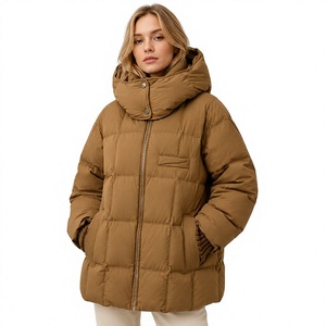 Veste d'hiver matelassée à capuche longue pour femme, personnalisée, avec rembourrage en duvet d'oie blanc à 90 %, effet amincissant, vêtements pour femme - Product Image 1