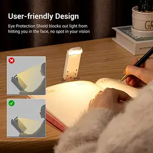 미니 USB 충전식 밝기 조절 완벽한 북마크 침대 독서 빛