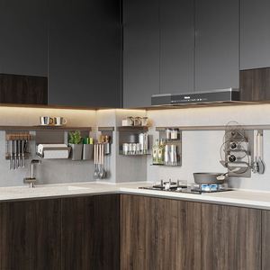 OEM thông minh tủ bếp phụ kiện hiện đại công cụ lưu trữ giá thông minh treo tường gia vị Giá nhôm hợp kim lưu trữ giá - Product Image 3