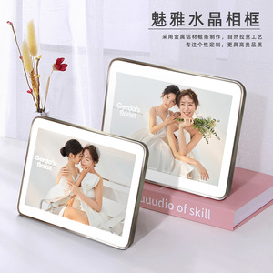 Crystal Photo <b>Frame</b> Aluminum Alloy Square Tabletop Digital Printing Durable Living Room Bedroom Study - Product Image 4