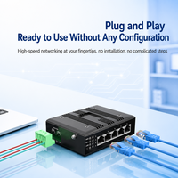 Switch Ethernet industriel non géré 5 ports Gigabit sur rail DIN RJ45 10/100/1000M pour environnements difficiles