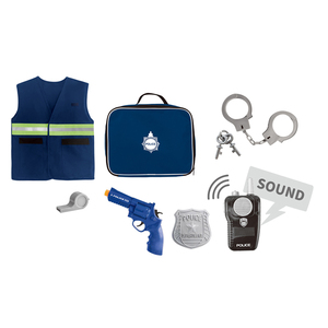 Costume de police Bemy Toy inclus gilet réfléchissant, sac, talkie-walkie B/O, insigne, menottes, sifflet et ensemble de police - Product Image 3