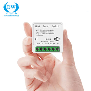 DIY 2 Way App Control remoto por voz 16A Dc cortina inteligente hogar Luz inalámbrica <span class=keywords><strong>Wifi</strong></span> Mini Tuya interruptor inteligente - Product Image 1