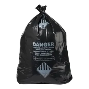 Muestra de eliminación de Ldpe Pe, bolsas de residuos de asbesto de Pe, eliminación de polipropileno, plástico, gran peligro impreso, 500L