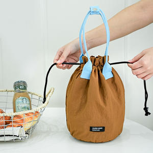 Sac à déjeuner isotherme en coton avec cordon de serrage, sac bento portable pour les employés de bureau et les étudiants - Product Image 3