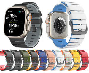 Cinturino in Silicone Bicolore con Motivo a Tastiera di Pianoforte, Antigraffio, Sportivo per Apple Watch Tutte le Serie 44/45/46/49mm - Product Image 1