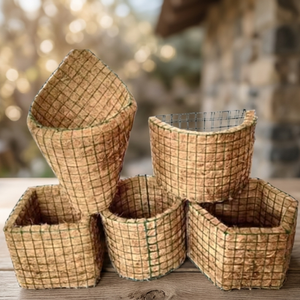 Hot Selling Classic Floor Hanging Hand Carved Lightweight Eco-Friendly Biodegradable <b>Plastic</b> Coconut Husk Coir <b>Planter</b> - Product Image 1