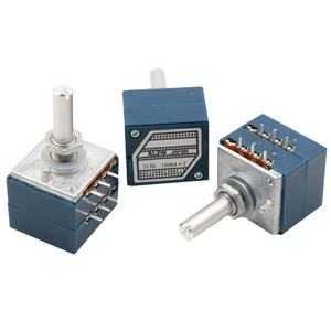 Potensiometer Volume Ganda <span class=keywords><strong>ALPS</strong></span> RK27 Asli Jepang 10k 50K 100k Gagang Bulat untuk Amplifier Hifi - Product Image 1