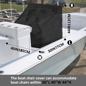 Marine Center <b>Console</b> Cover <b>Black</b> 14 To 18 Feet Polyester With Pvc Outdoor Boat Protection - Product Image 4