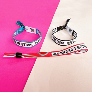 กำไลข้อมือคู่รักผ้าทอรีไซเคิลปรับได้พิมพ์โลโก้ตามสั่ง - Product Image 3