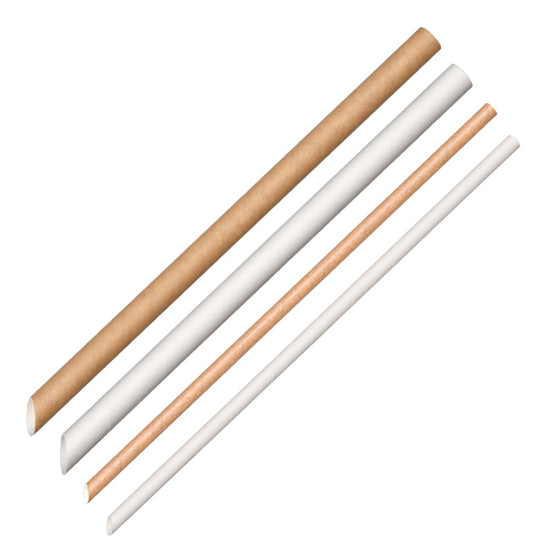 Biodegradable White Yellow Disposable Individually Packaged Eco-friendly Food-grade Paper Straws for Bubble Tea Beverages Made