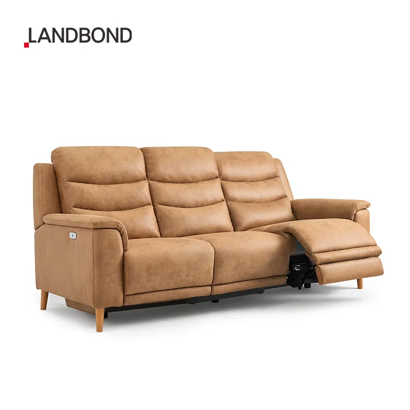 Juego de sofá reclinable eléctrico de estilo europeo, sofá de cuero de 3 plazas para el hogar, juego de sala de estar, diseño de Inglaterra