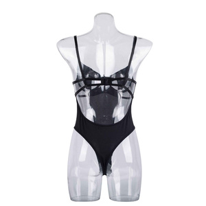 Ensemble Lingerie Sexy Transparente pour <span class=keywords><strong>Femme</strong></span>, Bodys Érotiques en Dentelle Évidée, Teddy Une Pièce - Product Image 5