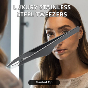 Professional Eyebrow Tweezers Pointed Tip Stainless Steel Durable Modern Design <b>Hair</b> <b>Removal</b> <b>Tool</b> - Product Image 2