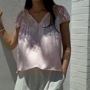 Blusas y Tops Franceses Nuevos al por Mayor para Mujer, con Mangas Cortas, Estilo Moderno, Tops de Verano para Mujer - Product Image 6