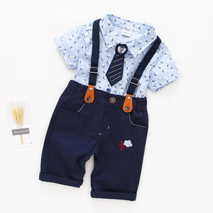Set di bretelle camicia monopetto in cotone con fumetto personalizzato completo blu ragazzo tre colori bambini <span class=keywords><strong>1</strong></span> <span class=keywords><strong>anno</strong></span> per l'estate 200 pezzi - Product Image 2