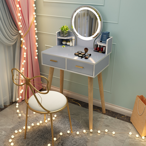 Ensemble de <span class=keywords><strong>Commode</strong></span> Scandinave Moderne de Luxe pour Chambre à Coucher avec Miroir Lumineux, <span class=keywords><strong>Tiroir</strong></span>, Mobilier de Coiffure Design pour Petit Appartement, Maquillage, Abordable - Product Image 6