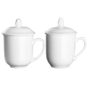 Mug en céramique de style chinois avec couvercle 301-400 ml personnalisable pour cadeaux d'affaires et usage au bureau - Product Image 1