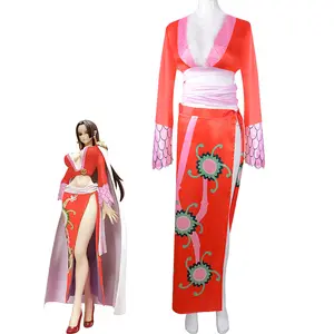 BAIGE-Disfraz de Cosplay para niña, traje rojo de Anime, Boa handick, fiesta de navidad, Halloween