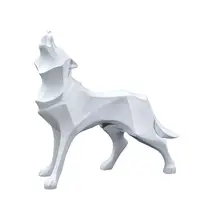 Art รูปปั้นหมาป่าของขวัญรูปทรงเรขาคณิตรูปสัตว์นามธรรมเรซิ่นหัตถกรรมเงินขนาดเล็ก