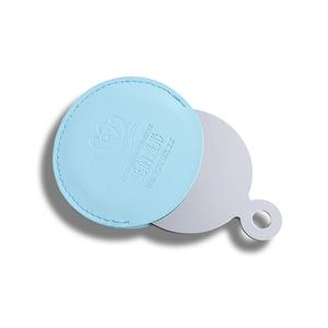 Advertising <b>Small</b> Circle <b>Round</b> Epoxy Logo <b>Mirror</b> Custom Leather Pocket Stainless Steel <b>Mirror</b> - Product Image 3