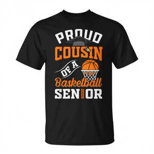 T-shirt de remise de diplôme 2025 pour les seniors de basketball – Design « Cousin fier » - Product Image 2