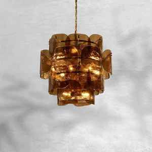 Nouveau design moderne, lustre rond en laiton, abat-jour en forme de tambour, grand luminaire suspendu en métal doré, luminaire de plafond - Product Image 3