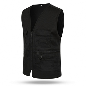 Chaleco de Pesca y Fotografía Multibolsillos con Botones Cruzados y Logotipo Personalizado para Hombre, Talla Grande, para Verano - Product Image 5