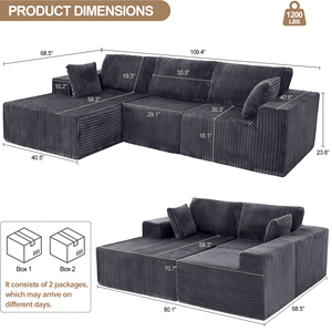 <b>Convertible</b> Sofa <b>Bed</b> Set PolyesterDeep Seat Comfy Loveseat No Assembly Required Modern Design for Apartment Hotel Living - Product Image 3
