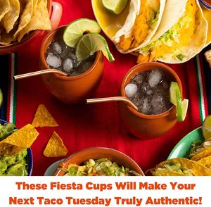 Taza de terracota de cóctel mexicano elegante hecha a mano de 16 oz para Tequila - Product Image 2