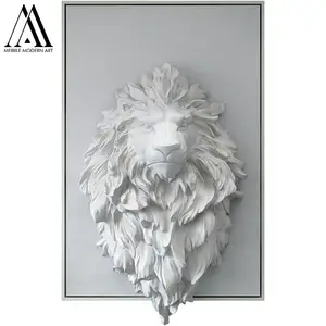 Art Lion Head Lion Face Home Decor Decoration Resin Large Lion Head Wall Sculpture Mounted