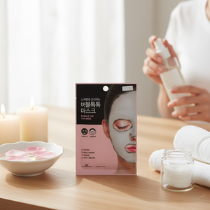 Masque facial en feuille de bulles d'oxygène hydratant, apaisant et éclaircissant Tok Tok pour soins de la peau coréens - Product Image 3