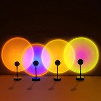 Nouvelle Lampe de Projection Coucher de Soleil RVB avec Télécommande, Lumière d'Ambiance Créative pour la Photographie Artistique