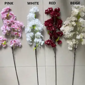 Fournisseur vérifié fournitures à bas prix de haute qualité, aspect naturel au toucher naturel, fleurs de cerisier artificielles décoratives