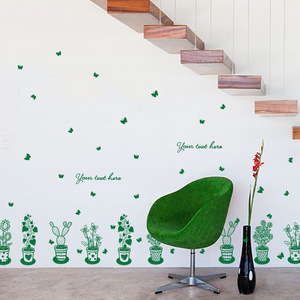 Green Cactus And Plant Potted Wall <b>Sticker</b> 45X60 Self Adhesive Waterproof PVC Home Decoration For Bedroom Living Room <b>Kitchen</b> - Product Image 2