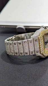 Atractivo Reloj de Acero Inoxidable con Movimiento Mecánico Automático, con Piedras de Moissanita, Esfera Analógica, Diseño de Lujo Unisex - Product Image 4