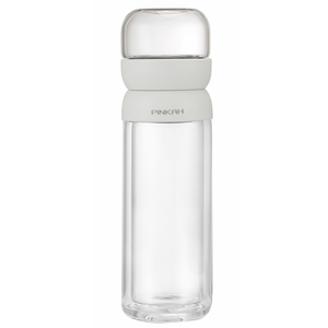 PINKAH 330 מ""ל נגד כוויות בקבוק זכוכית בורוסיליקט עם קיר כפול עם חליטת תה בודדת שתייה ישירה למבוגרים לסיורים - Product Image 5