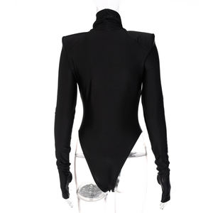 Wholesale Casual Streetwear Turtle Neck Women's <strong>Bodysuits</strong> Mujer Femme <strong>Black</strong> <strong>Turtleneck</strong> Long Sleeve <strong>Bodysuit</strong> Tops for Woman - Product Image 5