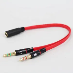 Cantell 3.5Mm Vrouwelijke Naar Dubbele 3.5Mm Mannelijke Audio Kabel Headset Mic Splitter Aux Kabel Adapter