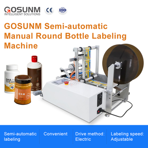 GOSUNM Semi-automatic Manual Round Bottle Bottle With Date Code Printer Labeling Machine For Bottles