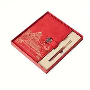 Promotional Luxury A5 Notebook Gift Box Set Business Notepad Gift Chinese Style Stationery Set