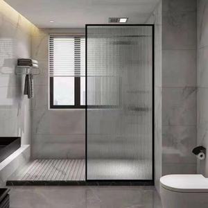 DAIYA-cristal templado <span class=keywords><strong>para</strong></span> puertas de cuarto de baño, pantalla de <span class=keywords><strong>ducha</strong></span> ajustable semisin marco con vidrio negro de 10mm - Product Image 3