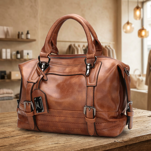 Genuine Leather Clutch Personalized Women's Lightweight Eco-Friendly Waterproof Zipper Removable Shoulder Strap Casual Handbags - Product Image 1