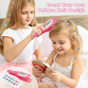 Kit de tampons à cheveux pour filles, jouets de mode pour se coiffer, bijoux de cheveux, tampons à cheveux diamantés scintillants - Product Image 2