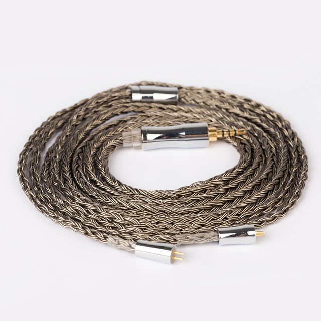 KBEAR Show-Grey 24 Core 5N Silver Plated OFC Upgrade HiFi Earphone Cable with 336 Strands MMCX/2PIN/QDC/TFZ Earbuds Plug