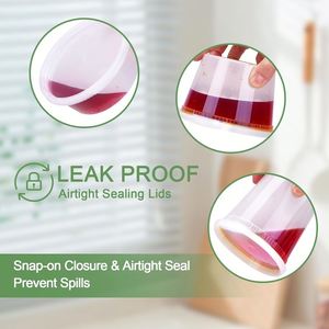 32/16/8 oz BPA Free Airtight Reusable Plastic Food <b>Containers</b> for Storage - Product Image 3