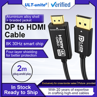 Câble ULT-unite Uni-Directionnel DP vers HDMI pour Moniteur 4K 120Hz 1m/2m/3m HDTV avec Gaine PVC, Mode Extension/Écran Miroir