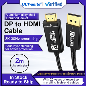 Câble <span class=keywords><strong>DisplayPort</strong></span> <span class=keywords><strong>vers</strong></span> <span class=keywords><strong>HDMI</strong></span> ULT-unite unidirectionnel 4K 120Hz 1m 2m 3m pour ordinateur de bureau <span class=keywords><strong>vers</strong></span> moniteur (mode extension/écransion) - Product Image 5