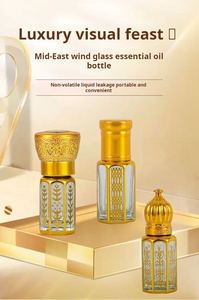 Flacon d'Attar Octogonal Fantaisie 6 <span class=keywords><strong>ml</strong></span>, Nouveau <span class=keywords><strong>Design</strong></span>, avec Gravure Électroplaquée de Luxe et Motif Estampé à Chaud pour Huile de Parfum - Product Image 4