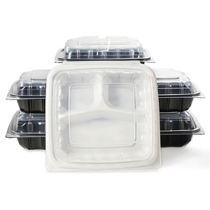 กล่องอาหารพลาสติกแบบ 3 ช่อง สีขาว ขนาด 37 ออนซ์ สำหรับขายส่ง รูปทรงเปลือก<span class=keywords><strong>หอย</strong></span> แข็งแรง ทนทาน เหมาะสำหรับอาหารแบบนำกลับบ้าน - Product Image 1